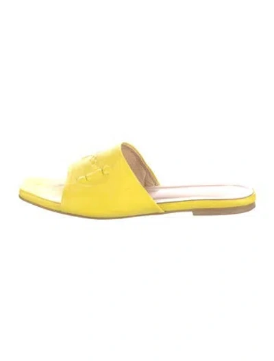 Pre-owned Bruno Magli Leather Slides In Yellow