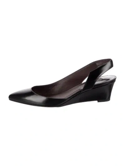 Pre-owned Bruno Magli Leather Slingback Flats In Brown