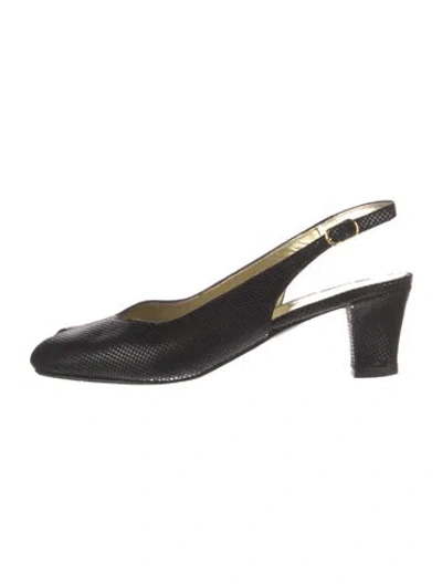 Pre-owned Bruno Magli Leather Slingback Pumps In Black