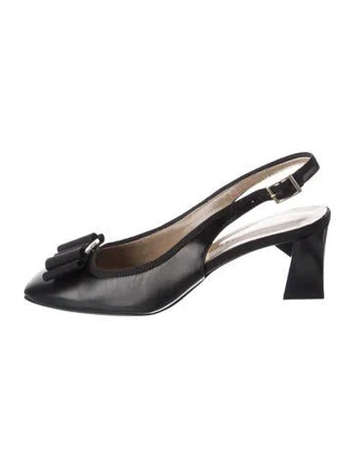 Pre-owned Bruno Magli Leather Slingback Pumps In Black