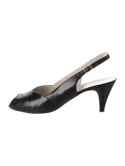 Pre-owned Bruno Magli Leather Slingback Pumps In Blue