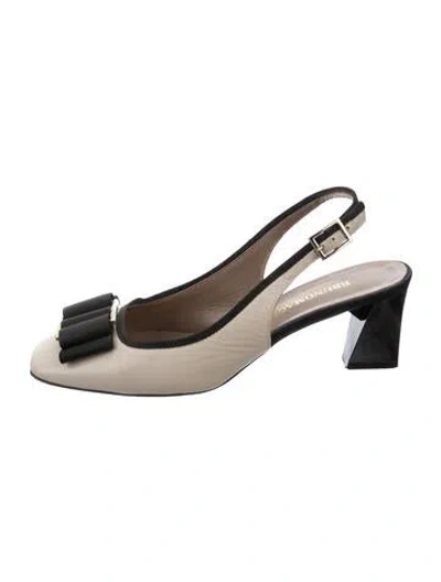 Pre-owned Bruno Magli Leather Slingback Pumps In Brown