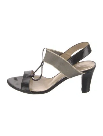 Pre-owned Bruno Magli Leather Slingback Sandals