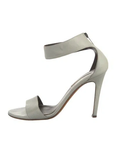 Pre-owned Bruno Magli Leather Slingback Sandals In White