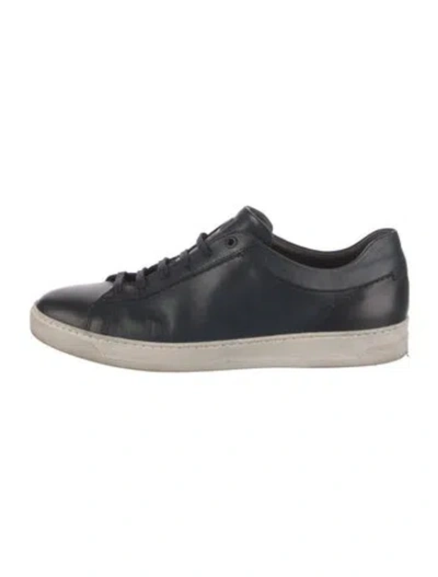 Pre-owned Bruno Magli Leather Sneakers In Blue