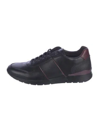 Pre-owned Bruno Magli Leather Sneakers In Blue