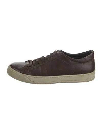 Pre-owned Bruno Magli Leather Sneakers In Brown