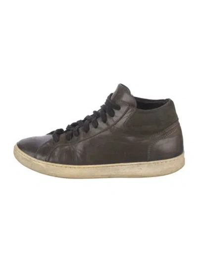 Pre-owned Bruno Magli Leather Sneakers In Grey