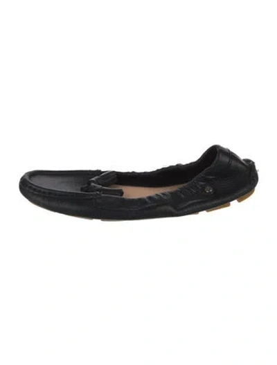 Pre-owned Bruno Magli Leather Tassel Accents Ballet Flats In Black