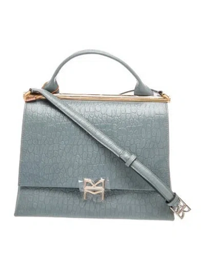 Pre-owned Bruno Magli Leather Top Handle Bag In Blue