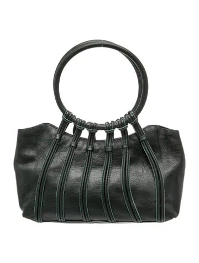 Pre-owned Bruno Magli Leather Top Handle Bag In Grey