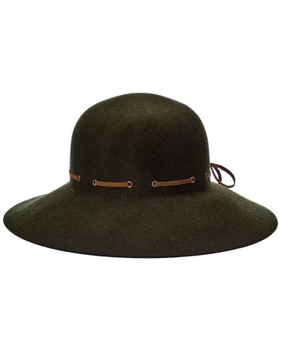 Bruno Magli Leather-trim Wool Felt Hat In Green