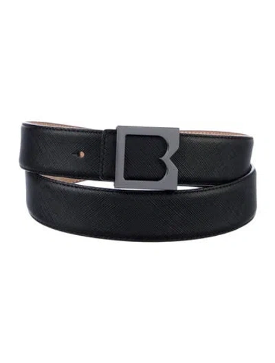 Pre-owned Bruno Magli Leather Waist Belt In Black