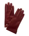Bruno Magli Logo Cuff Cashmere-lined Leather Gloves In Brown