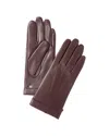 Bruno Magli Logo Cuff Cashmere-lined Leather Gloves In Brown