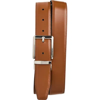 Bruno Magli Luca Leather Belt In Black/cognac