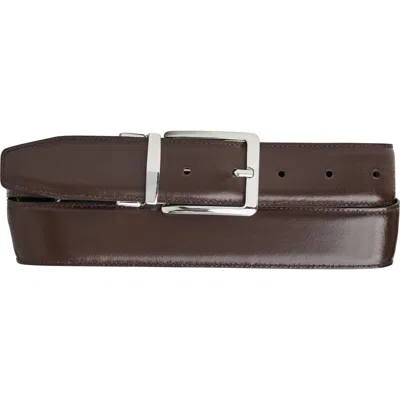 Bruno Magli Luca Leather Belt In Black/dark Brown