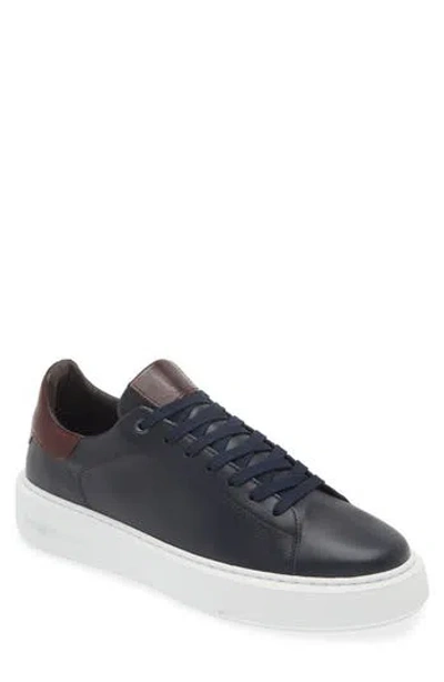 Bruno Magli Lucca Leather Sneaker In Navy