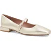 Bruno Magli Lucia Mary Jane Flat In Gold Metallic