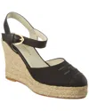 BRUNO MAGLI BRUNO MAGLI MARELLA CANVAS & LEATHER WEDGE SANDAL