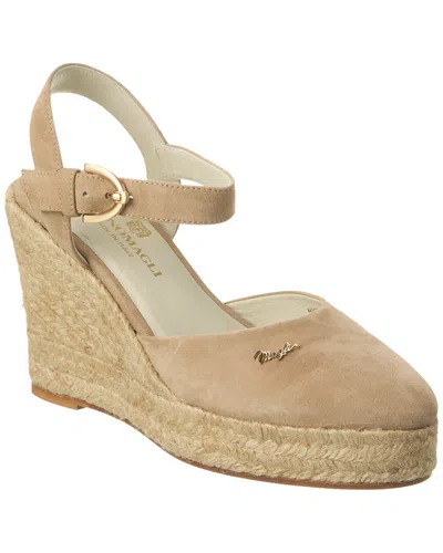 Bruno Magli Mares Suede Wedge Sandal In Beige