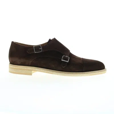 Pre-owned Bruno Magli Maurizio Bm2mauc1 Mens Brown Oxfords & Lace Ups Monk Strap Shoes
