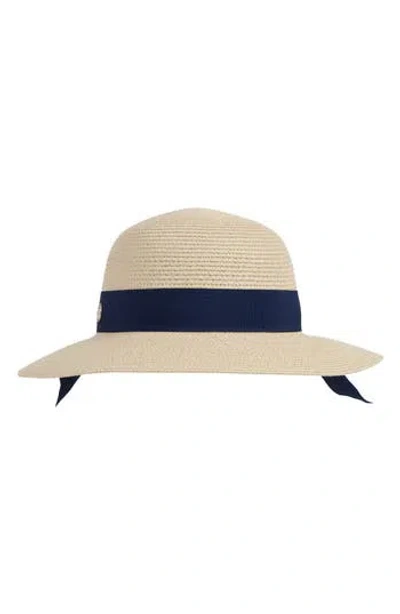 Bruno Magli Medium Brim Ribbon Band Straw Sun Hat In Brown