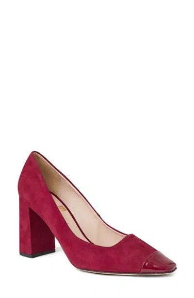 Bruno Magli Melania Cap Toe Pump In Ruby Suede