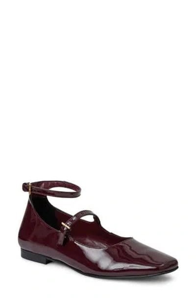 Bruno Magli Melanie Ankle Strap Flat In Burgundy