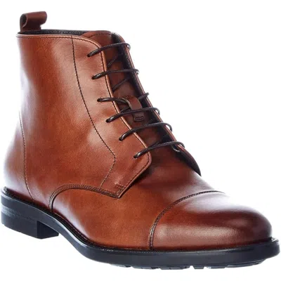 Bruno Magli Men's  Crosby Dress Boots Brown Leather Cap Toe Ankle Zogg1498