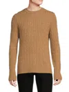Bruno Magli Cable Knit Camel Hair Sweater In Camel