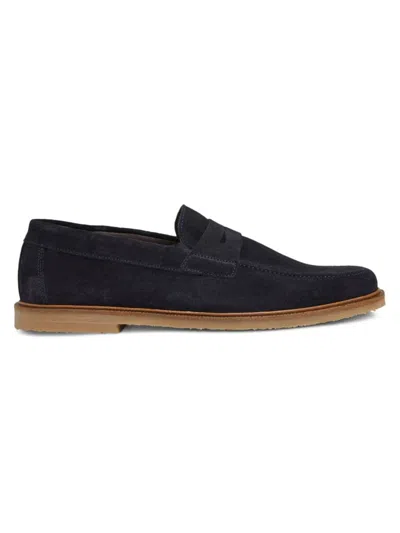 Bruno Magli Men's Carmelo Suede Penny Loafers In Navy