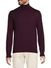 Bruno Magli Men's Classic Fit Merino Wool Turtleneck Sweater In Purple