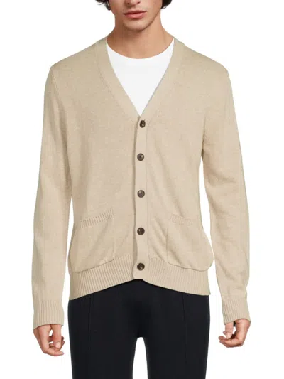 Bruno Magli Men's Cotton & Linen Cardigan In Oatmeal