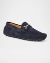 Bruno Magli Darius Moc Toe Bit Loafer In Navy Suede