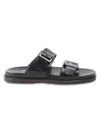 Bruno Magli Men's Erasmo Double Buckle Leather Sandals In Black