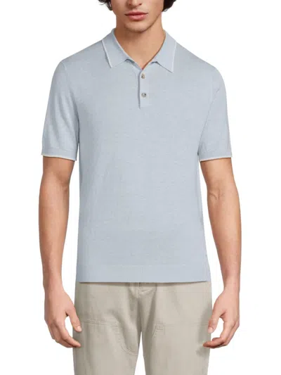 Bruno Magli Men's Heathered Polo Shirt In Light Blue