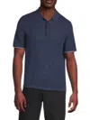 Bruno Magli Men's Knit Polo Shirt In Denim Blue