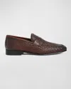 BRUNO MAGLI MEN'S MANFREDO WOVEN LEATHER PENNY LOAFERS