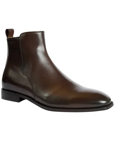 Bruno Magli Men's Marce Plain-toe Side-zip Leather Boots In Brown