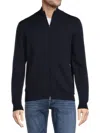 Bruno Magli Men's Merino Wool Full Zip Cardigan In Blue