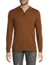 Bruno Magli Men's Merino Wool Polo Sweater In Brown