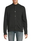 Bruno Magli Men's Mockneck Merino Wool Cardigan In Charcoal