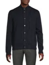 Bruno Magli Men's Mockneck Merino Wool Cardigan In Navy