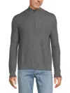 Bruno Magli Men's Quarter Zip Merino Wool Sweater In Grey
