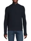 Bruno Magli Men's Quarter Zip Merino Wool Sweater In Navy
