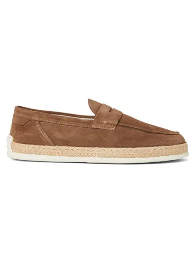 Bruno Magli Men's Riva Suede Penny Espadrille Loafers In Taupe