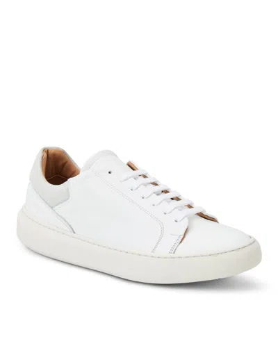 Bruno Magli Men's Salvatore Leather Casual Sneaker In White Tumbled