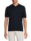 Bruno Magli Men's Short Sleeve Merino Wool Sweater Polo In Dark Green