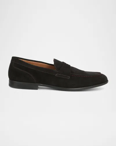Bruno Magli Men's Silas Suede Penny Loafers In Black